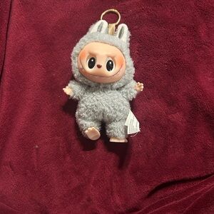 Adorable Gray Plush Bunny Costume for Small Pets